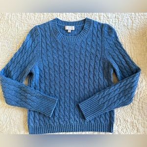 J. Crew Cable-knit Cashmere Sweater ~ Small ~ Beautiful Blue!
